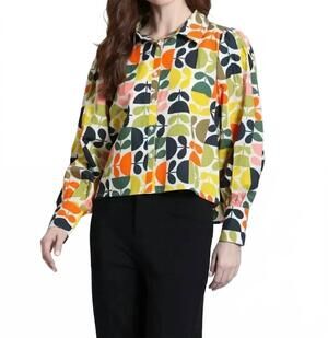 NEW APNY puff long sleeve shirt in citrus multi